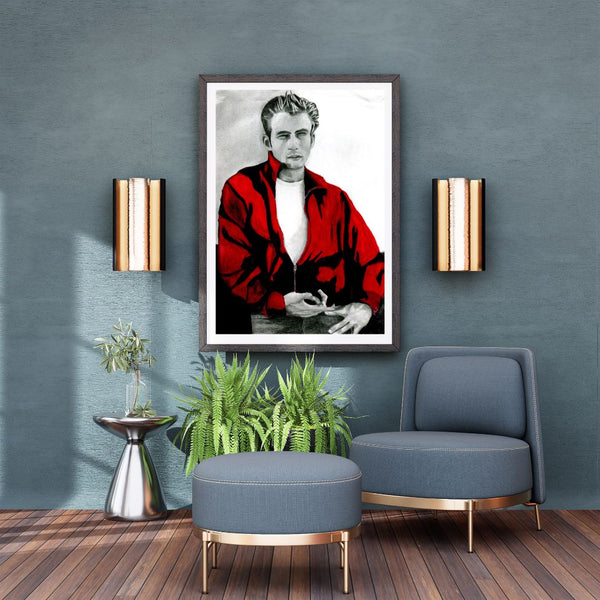 “Rebel in Red” – James Dean Limited Edition Portrait Print