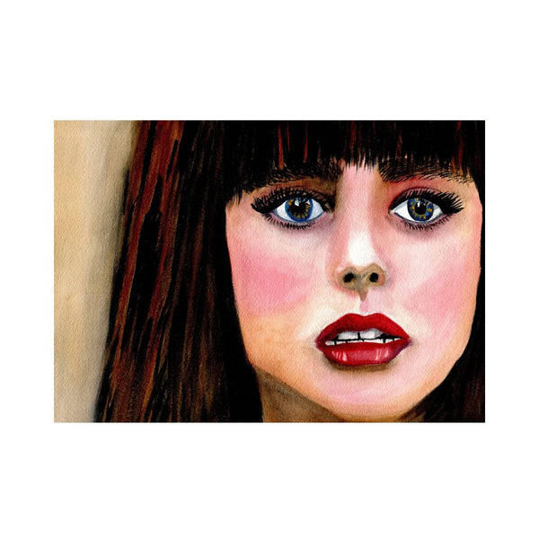 “Crimson Gaze” – Woman’s Portrait (Framed Original) Original Watercolour & Pencil Artwork | Contemporary Female Portrait | Statement Wall Art