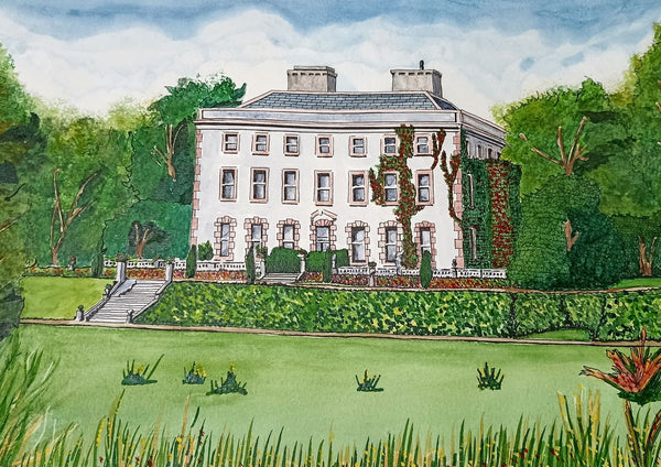 Waterston House, Glasson, County Westmeath.  Original Painting.