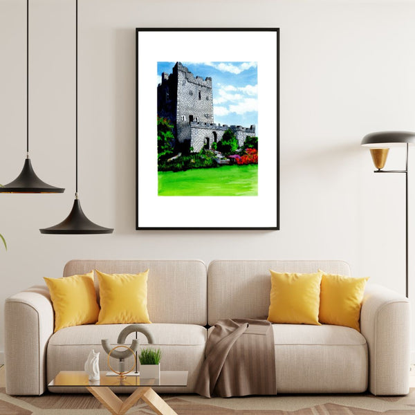 Clonony Castle -  Pen, Watercolour and Ink Original Painting