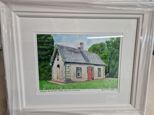 Glananea House Gate Lodge, County Westmeath.  Original Painting.