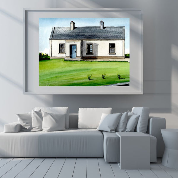 An Irish Cottage - Ireland,  Giclée Print.