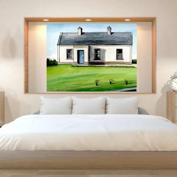 An Irish Cottage - Ireland,  Giclée Print.