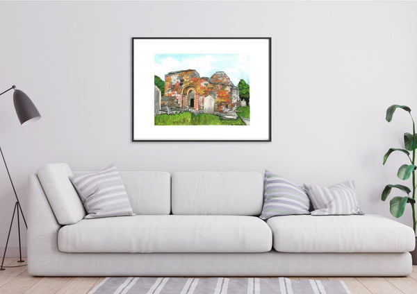 Aghadoe Cathedral, Killarney, Co. Kerry - Giclée Print.