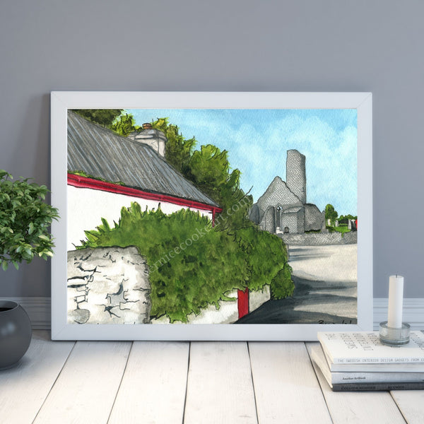 Aghagower Round Tower, Co. Mayo - Giclée Print.