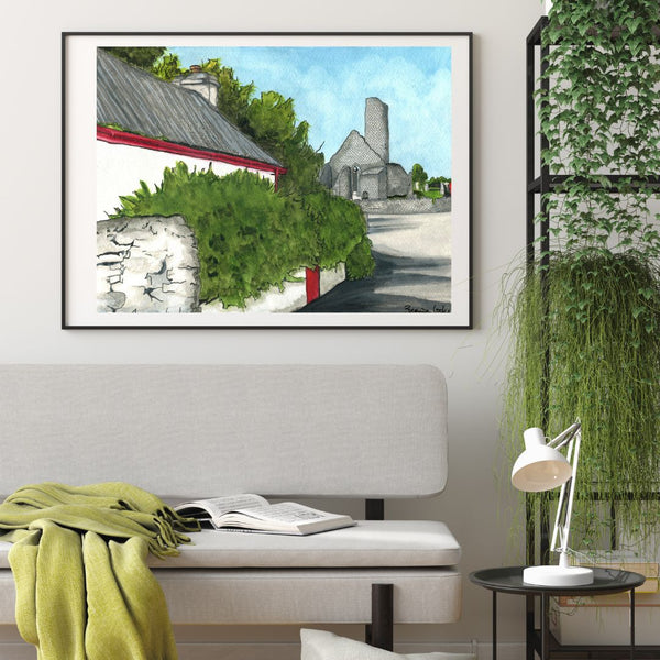 Aghagower Round Tower, Co. Mayo - Giclée Print.