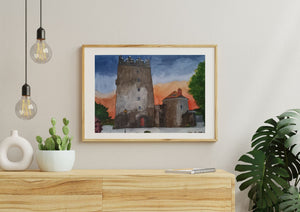 Tyrrellspass Castle, County Westmeath.  Original Painting.