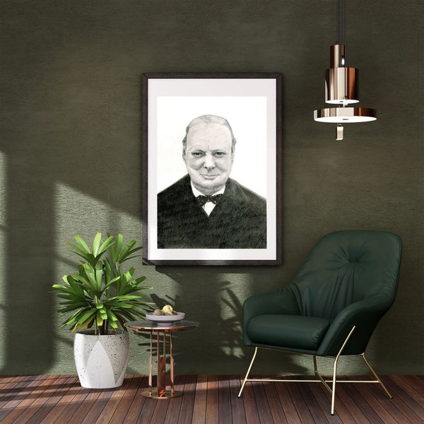 “Wartime Resolve” – Winston Churchill Portrait Print