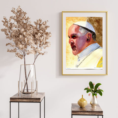 “The Pontiff’s Gaze – A Tribute to the Late Pope Francis”  Limited Edition Portrait Print