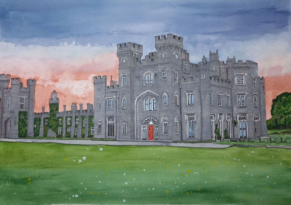Knockdrin Castle, County Westmeath.  Original Painting.