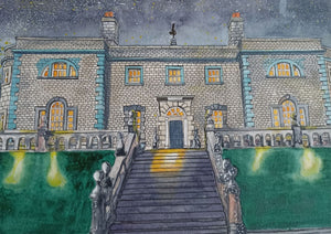Belvedere House at Night, County Westmeath.  Original Painting.