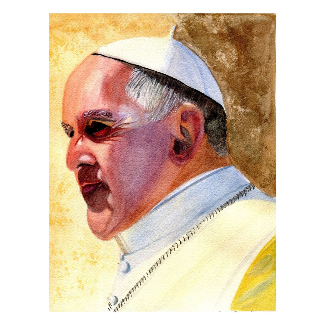 “The Pontiff’s Gaze – A Tribute to the Late Pope Francis”  Limited Edition Portrait Print