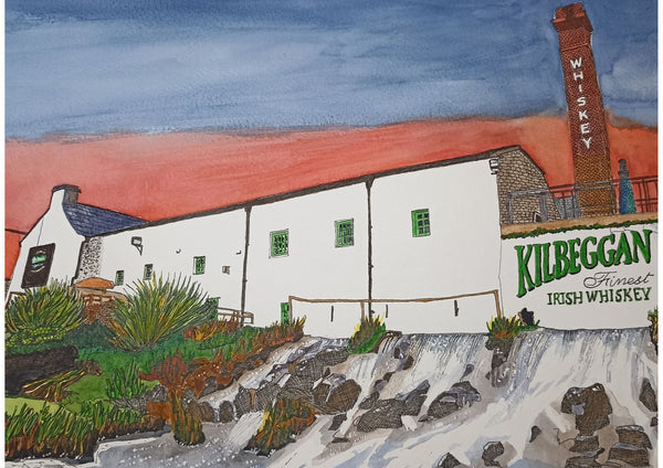Kilbeggan Distillery, County Westmeath. Original Painting