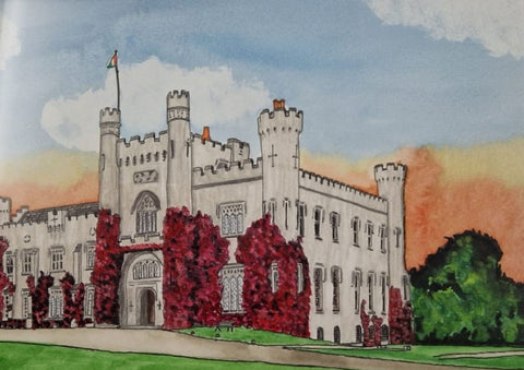 Moydrum Castle, Athlone, County Westmeath.  Original Painting