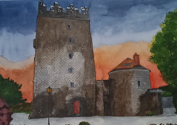 Tyrrellspass Castle, County Westmeath.  Original Painting.
