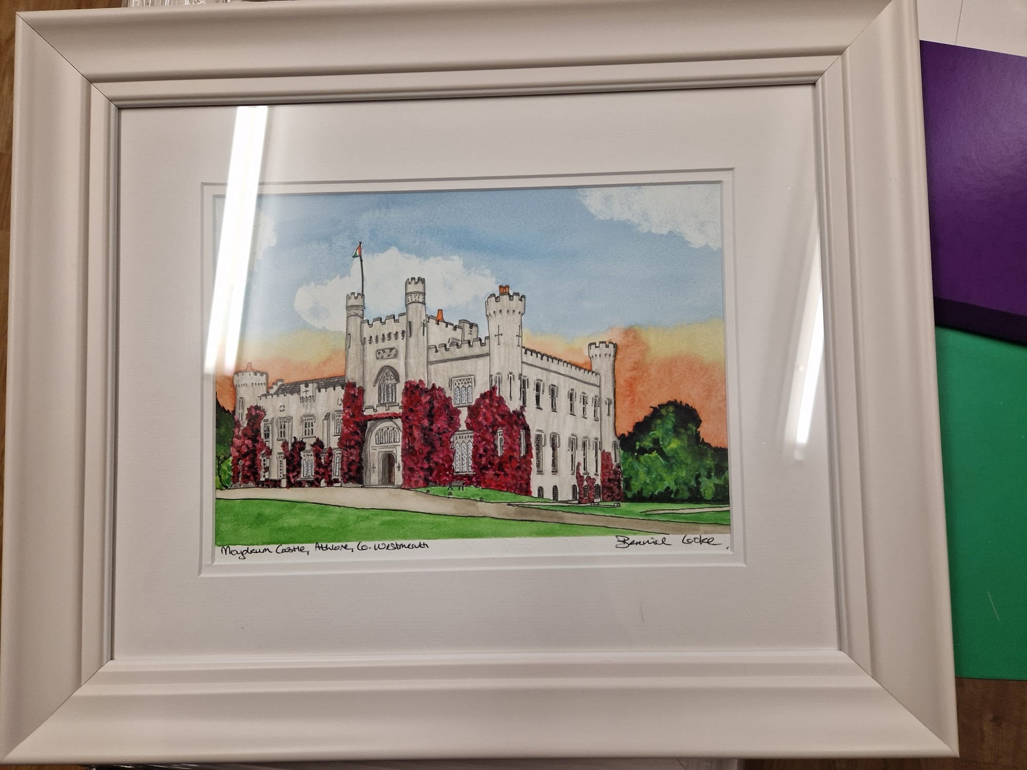 Moydrum Castle, Athlone, County Westmeath.  Original Painting