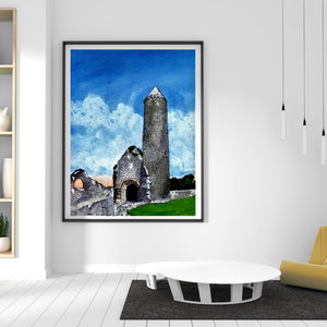 Teampull Finghin, Clonmacnoise, Co. Offaly, Ireland. Giclée Print.