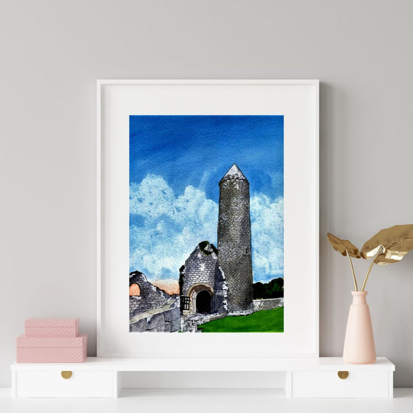 Teampull Finghin, Clonmacnoise, Co. Offaly, Ireland. Giclée Print.