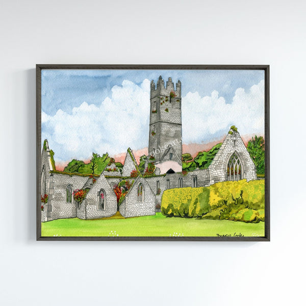Adare Franciscan Friary, Adare, Co. Limerick  - Giclée Print.