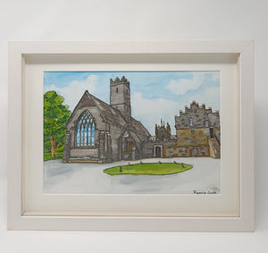 Black Abbey, Adare, Co. Limerick, Ireland. Pen and Watercolor Original Painting.