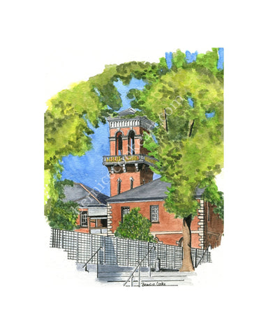 St. Patricks College in Drumcondra, DCU, Dublin - Pen & Watercolor Sketch - Giclée Print by Bernice Cooke - Mounted to 8" x 10".