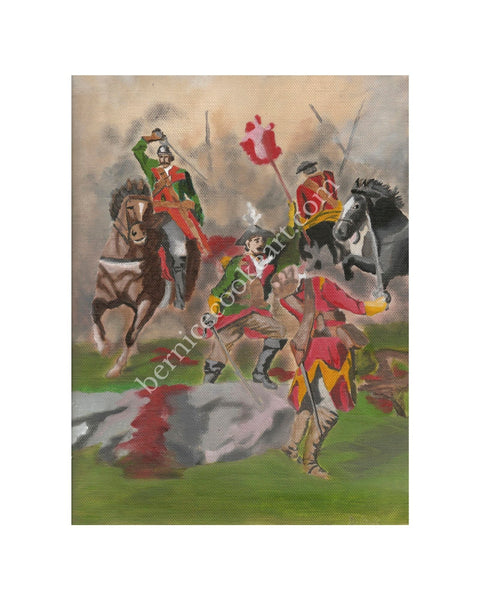 The Battle of Aughrim, Ballinasloe, Co. Galway - Acrylic and Oil Painting - Giclée Print by Bernice Cooke - mounted to 8" x 10"